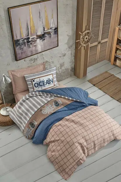 Cottonbox Ocean Lacivert Tek Kişilik Complete Set