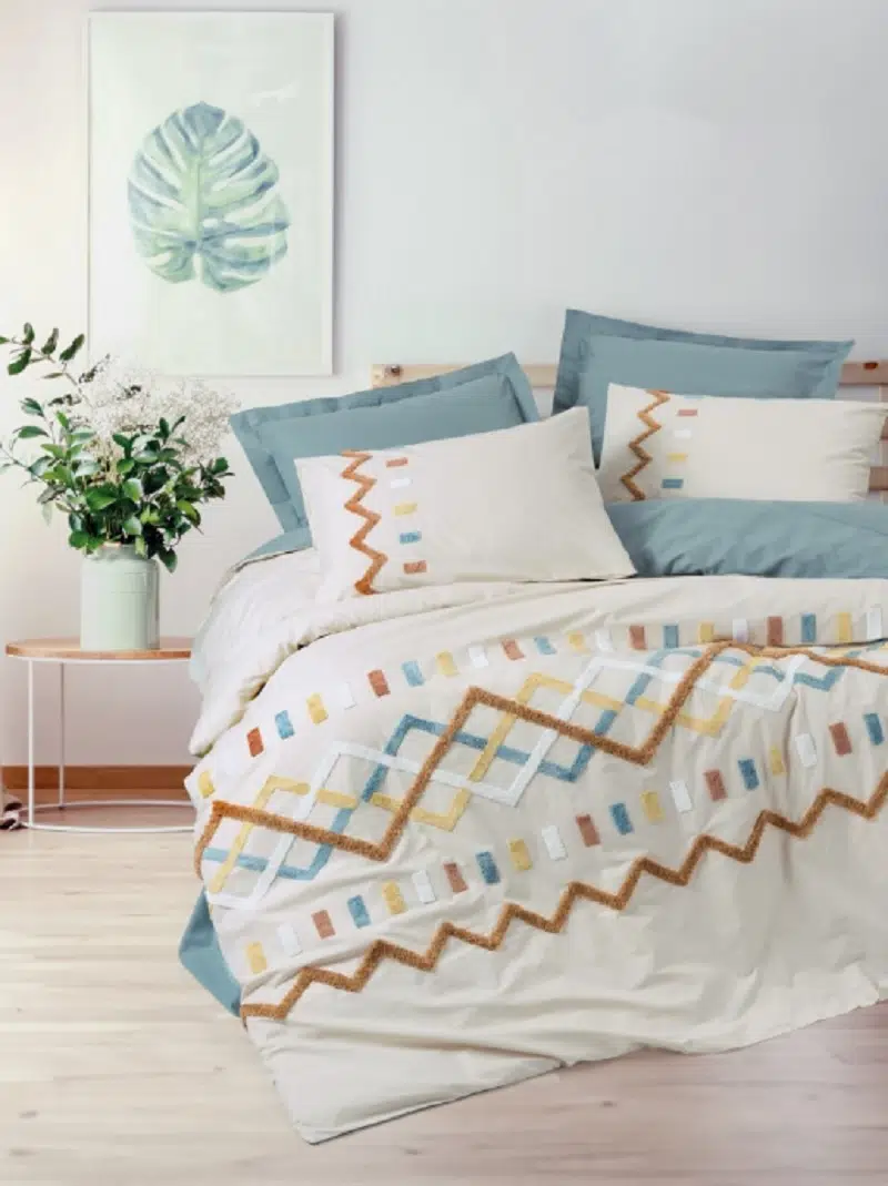 Cottonbox Puffy Nakışlı Mellow-Mint Çift Kişilik Nevresim Takımı