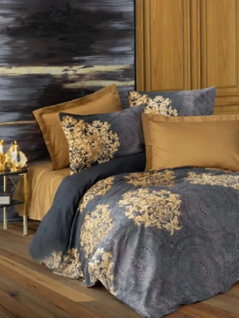 Cottonbox Saten Jadira-Bej Çift Kişilik Nevresim Takımı 1771