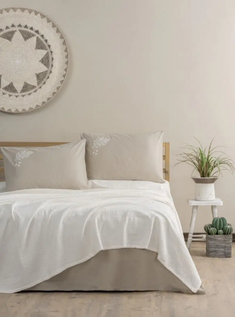 CottonBox Spin Çift Kişilik Pike Takımı 3029 Krem
