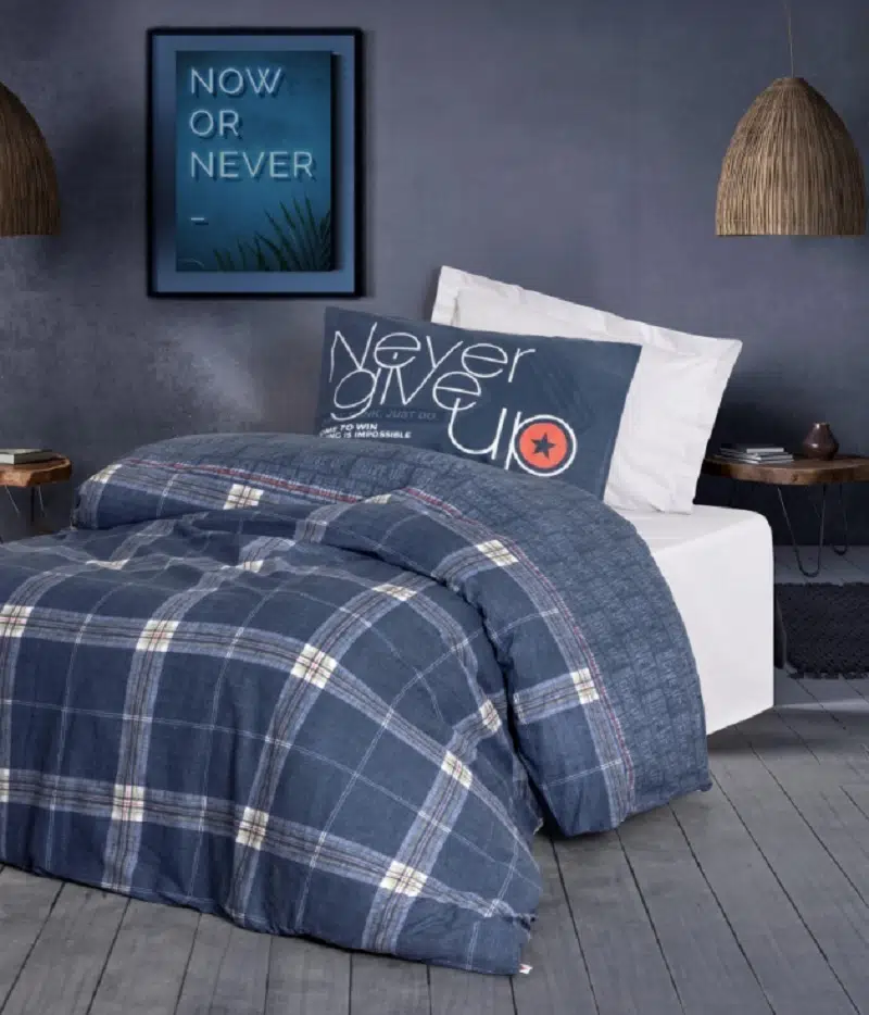 Cottonbox Tek Kişilik Lastikli Çarşaflı Nevresim Takımı Given Gri