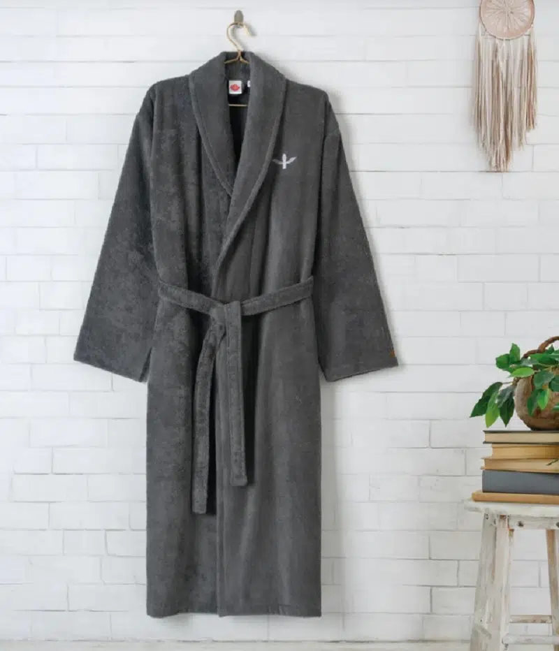 CottonBox Wellness Zen Antrasit Tek Kişilik Bornoz S-M