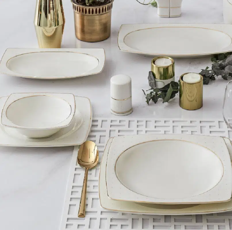 Güral Caroline 85 Parça Bone Kare Yemek Takımı 5113