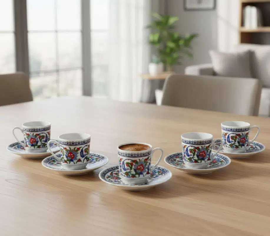 Güral Porselen 6 Kişilik Porselen Kahve Fincan Takımı Topkapı 60932
