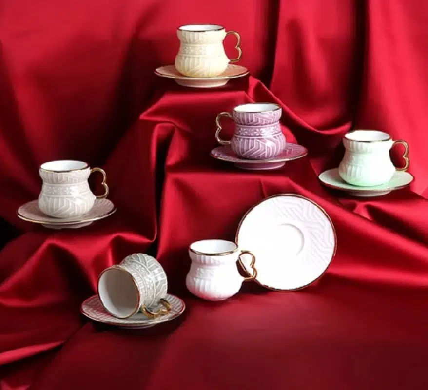 Juvia 6 Kişilik Porselen Kahve Fincan Takımı JV12746