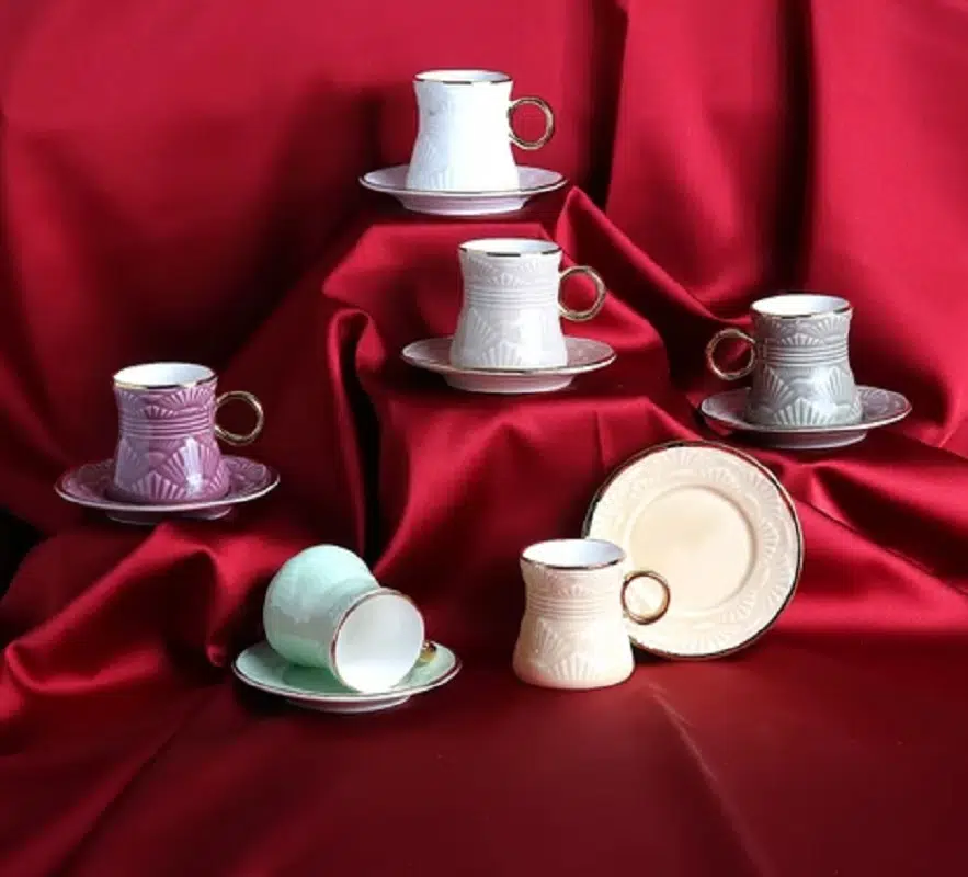 Juvia Renkli Porselen Kahve Fincan Takımı 12742