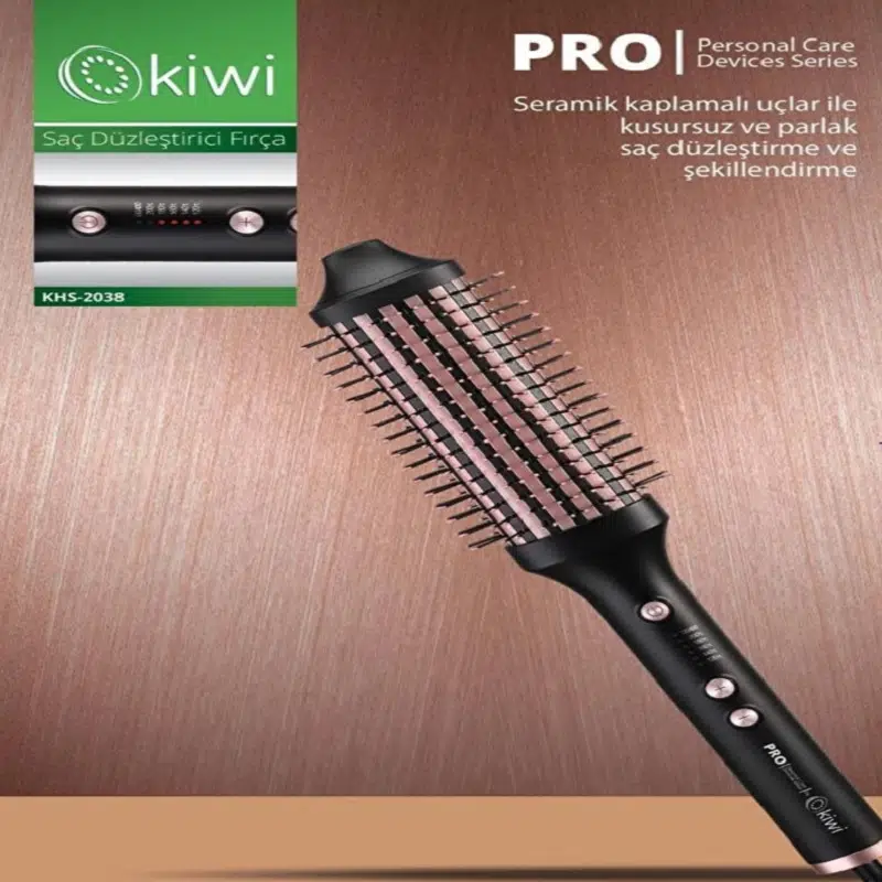 Kiwi KHS-2038 Seramik Kaplamalı Saç Düzleştirici Fırça