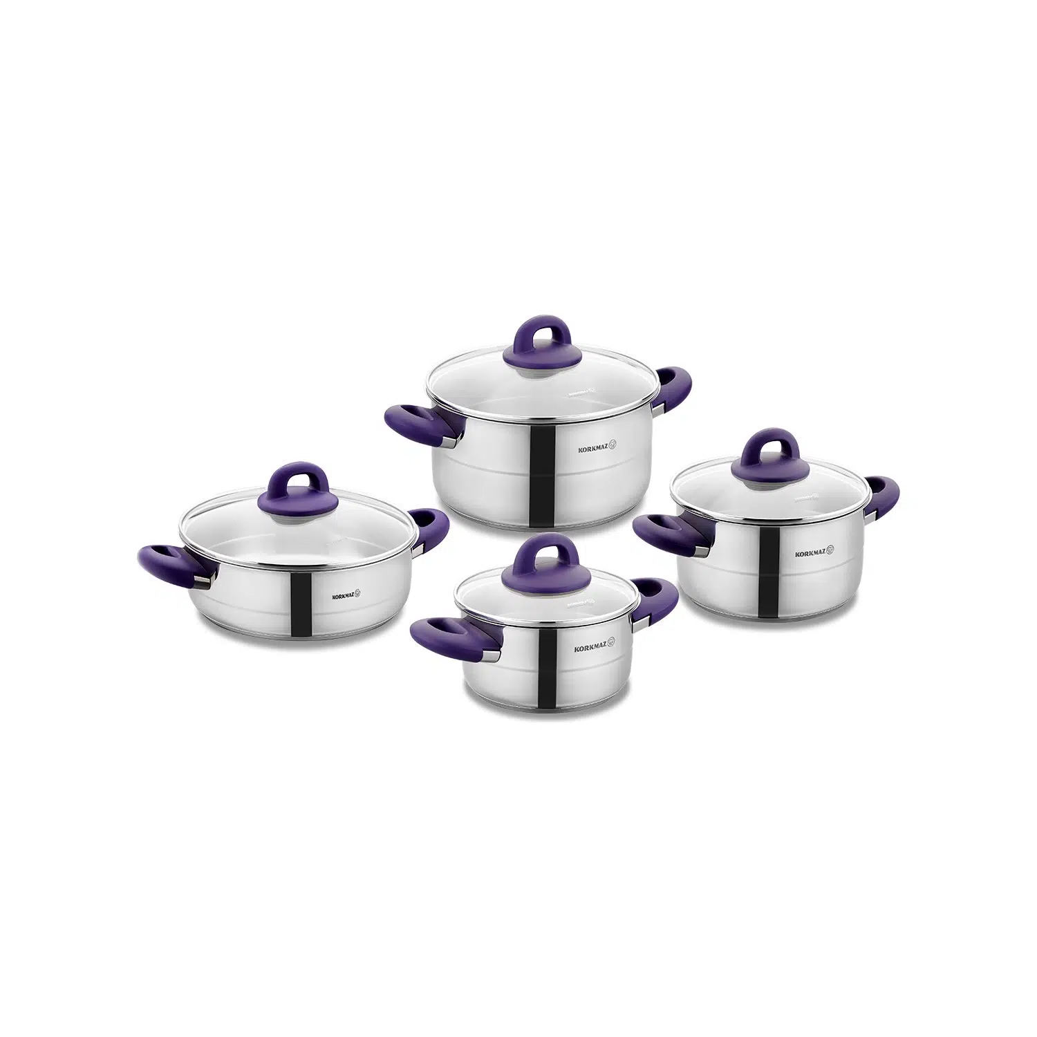 Korkmaz A1087 Hera Lavanta 8 Parça Tencere Seti