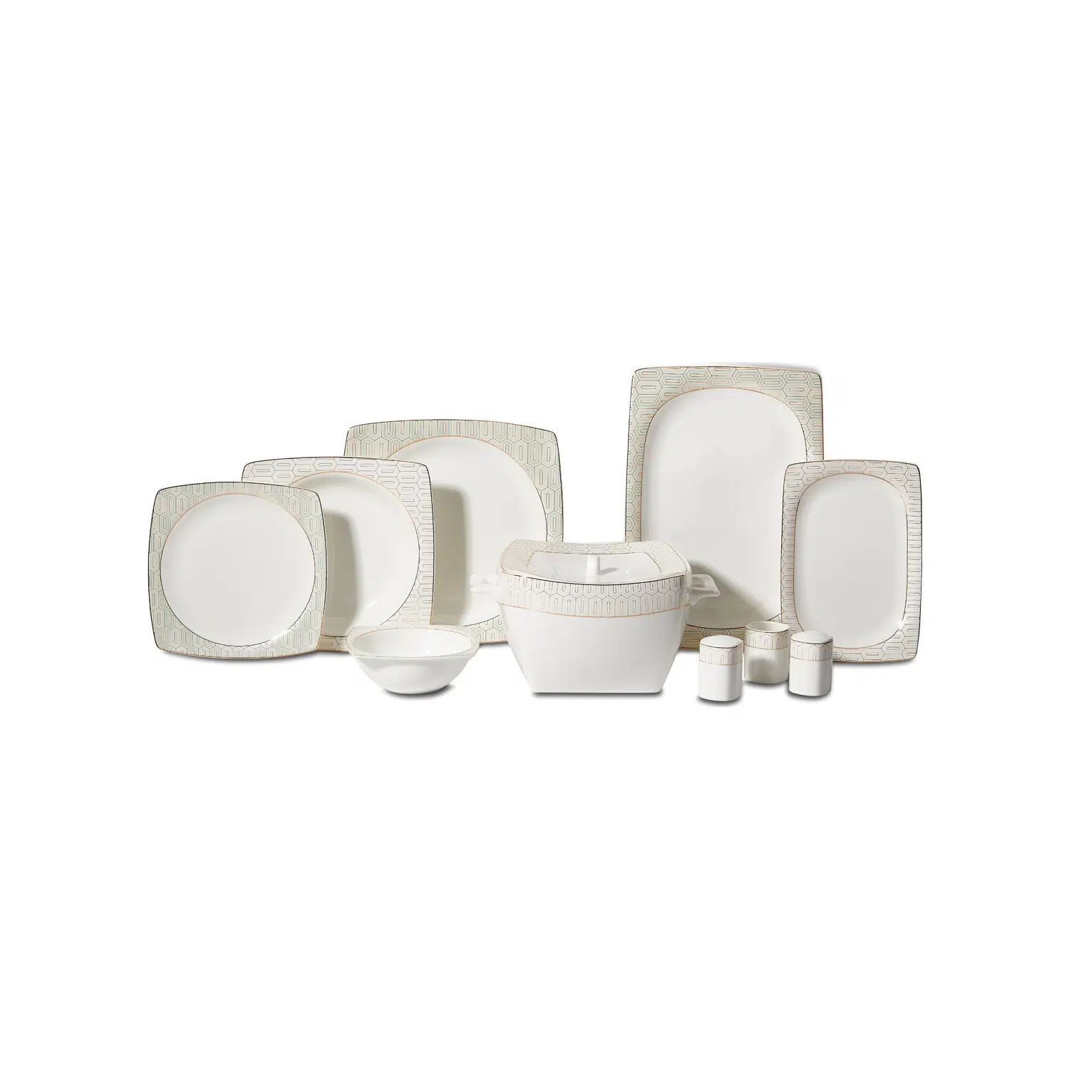 Korkmaz Bone Selection 60 Parça A8444 Kare Yemek Takımı