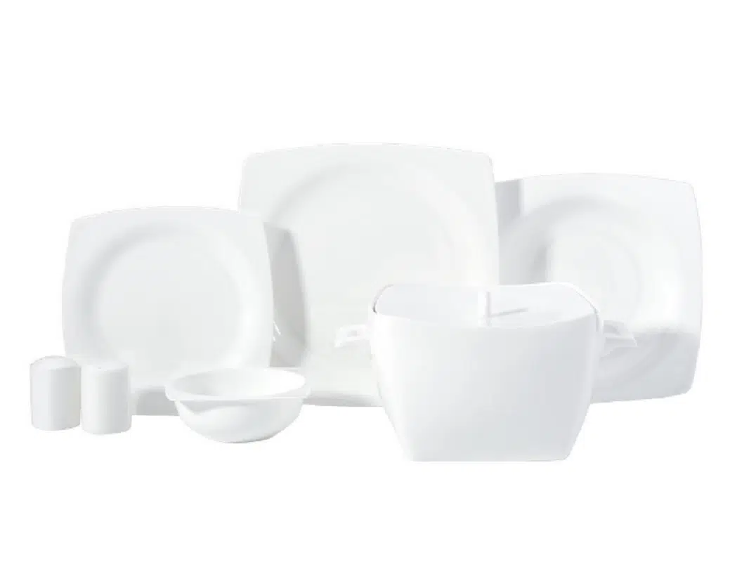 Korkmaz Bone Selection 60 Parça Kare Porselen Yemek Takımı A8457