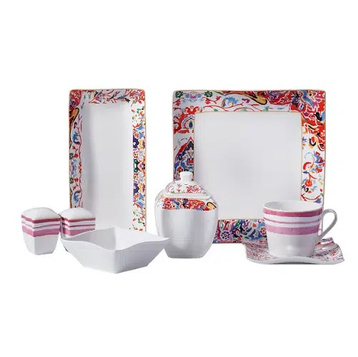 Korkmaz Link Collection 28 Parça A8568 Kare Kahvaltı Takımı 