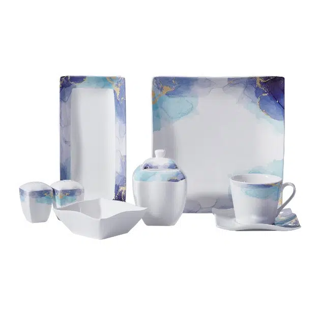 Korkmaz Link Collection 28 Parça A8569 Kare Kahvaltı Takımı 