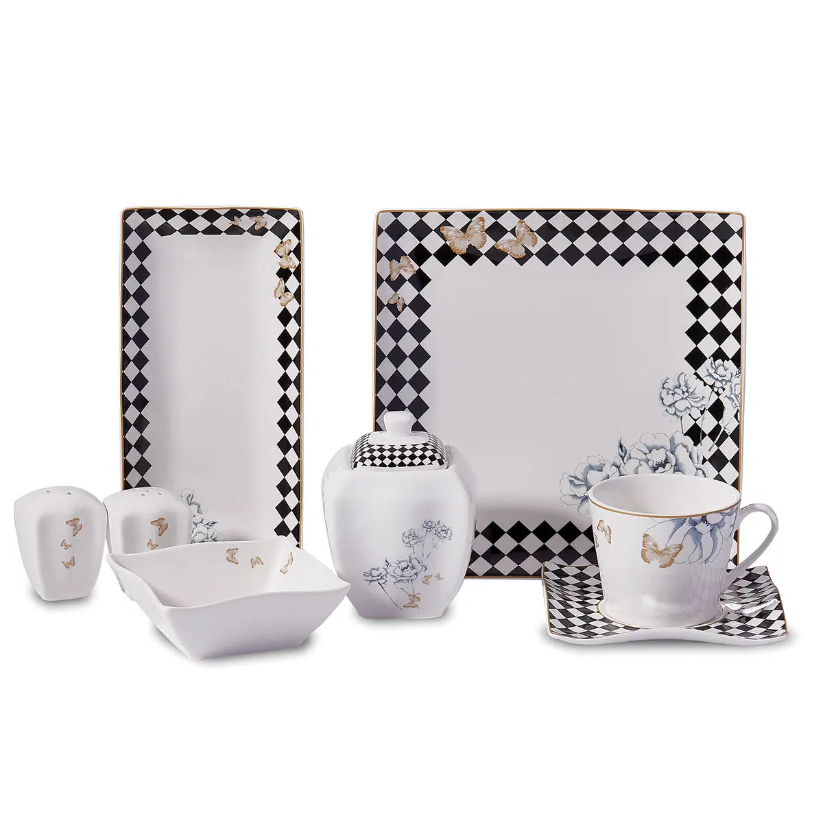 Korkmaz Link Collection 28 Parça A8573 Kare Kahvaltı Takımı 