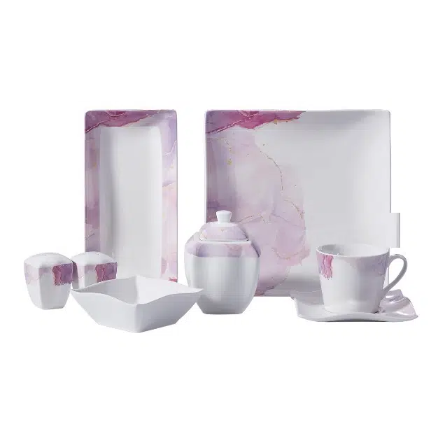 Korkmaz Link Collection 28 Parça A8677 Kare Kahvaltı Takımı 