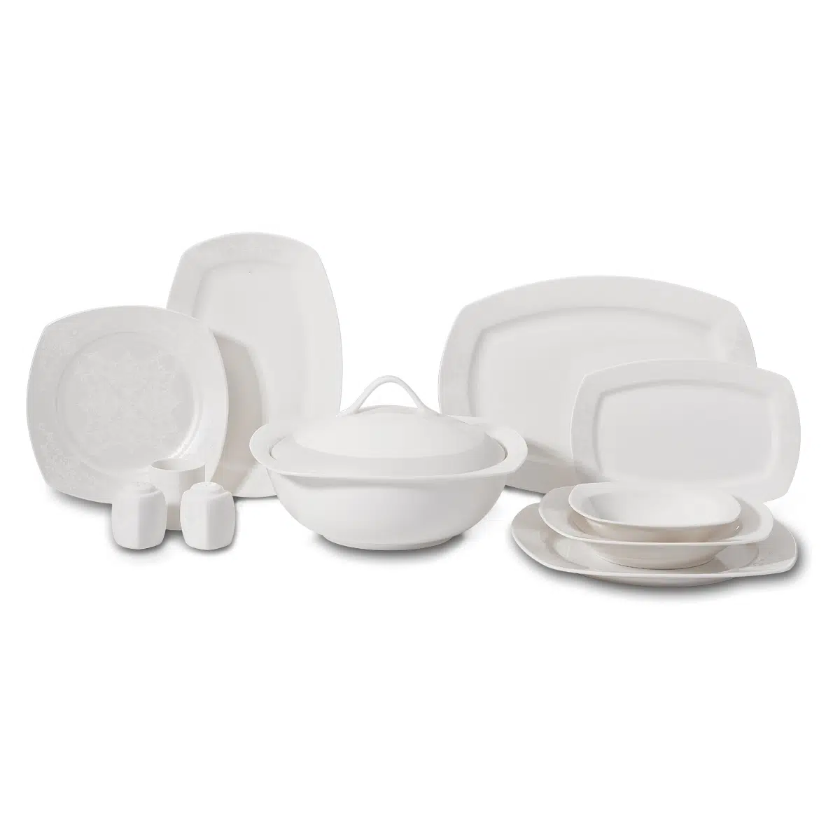 Korkmaz Mona Collection 60 Parça A8123 Kare Yemek Takımı 