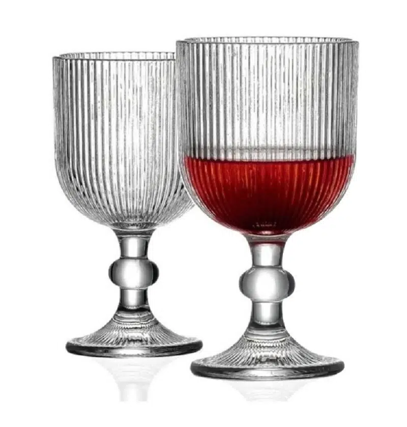 Krd Home Lola Çizgili Ayaklı Tombul Sunum Bardağı 6 adet 4411