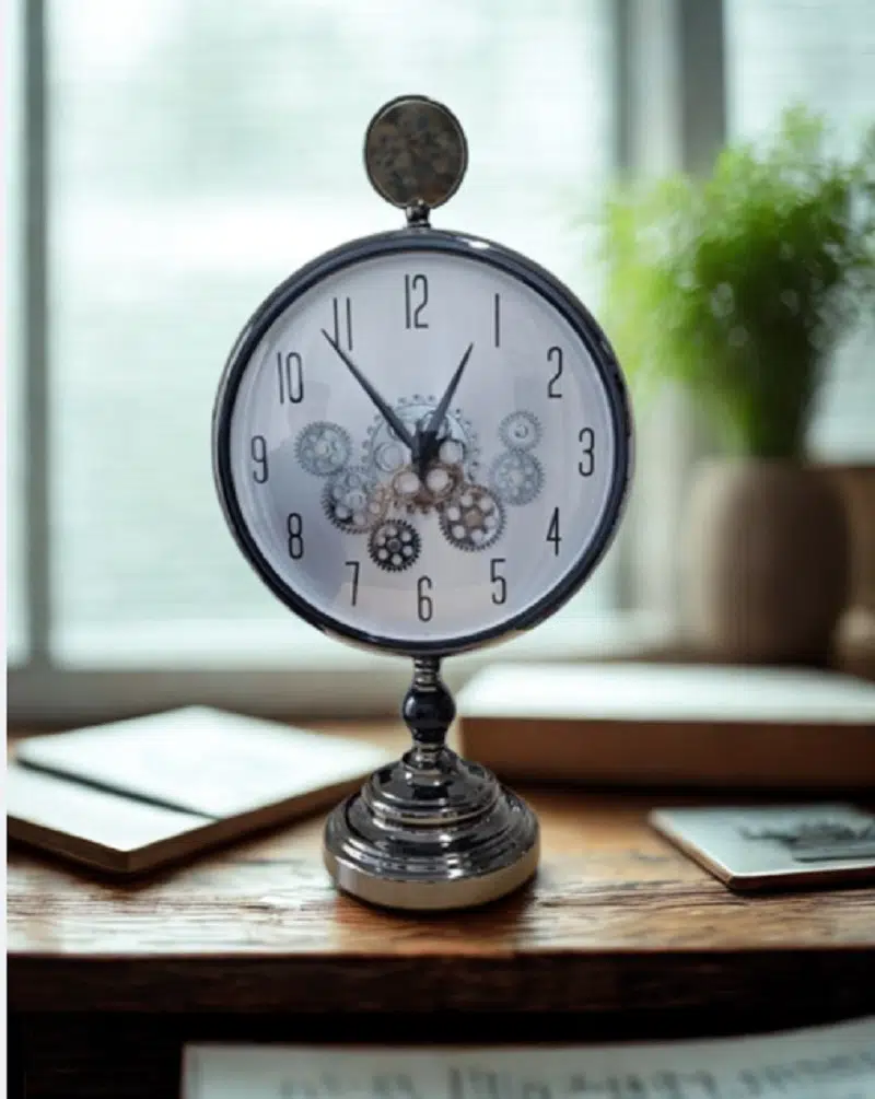 Krd Home Masaüstü Çarklı Saat Siyah Krd-7467