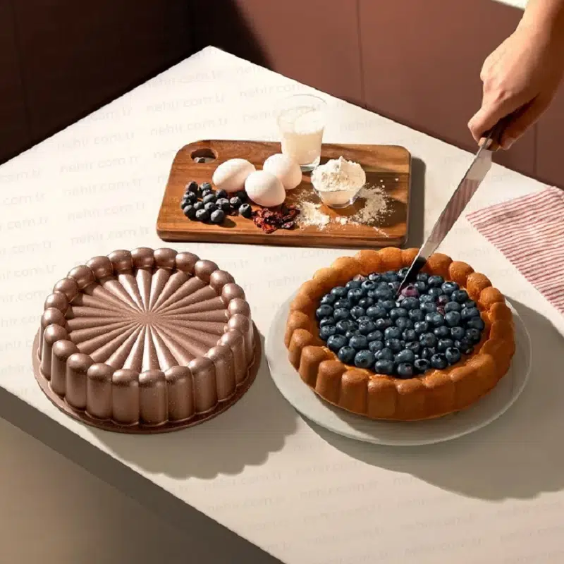 Nehir Papatya Rose Gold Döküm Tart Kalıbı 26 Cm