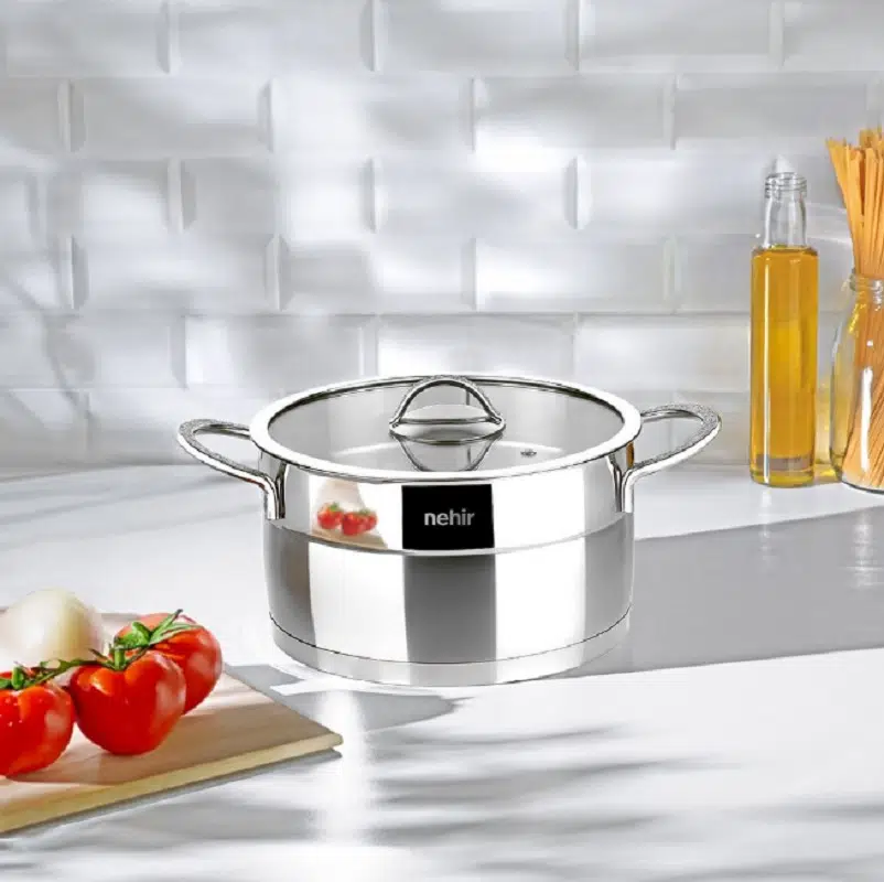 Nehir Silver Mat Trend 20 Cm Derin Çelik Tencere