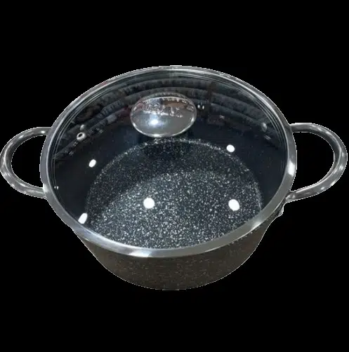 Oms 22 Cm Granit Derin Tencere İndüksiyon 3116 Siyah