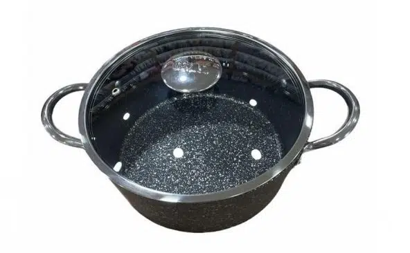 Oms 24 Cm Granit Derin Tencere İndüksiyon 3116 Siyah