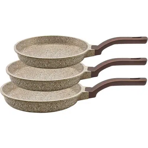 Oms 3 Parça Döküm Granit Tava Set 3255 KUMBEJİ - 20-24-28 cm