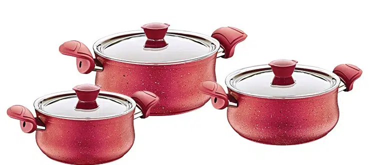 Oms 6 Parça Granit Güveç Set 3027 Kırmızı