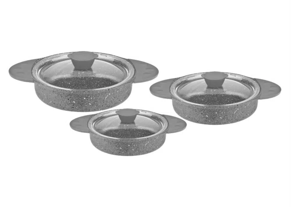 Oms 6 Parça Granit Sahan Set 3015-Gri