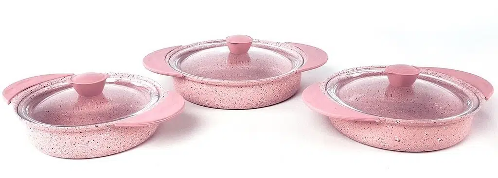 Oms 6 Parça Granit Sahan Set Pembe 3015