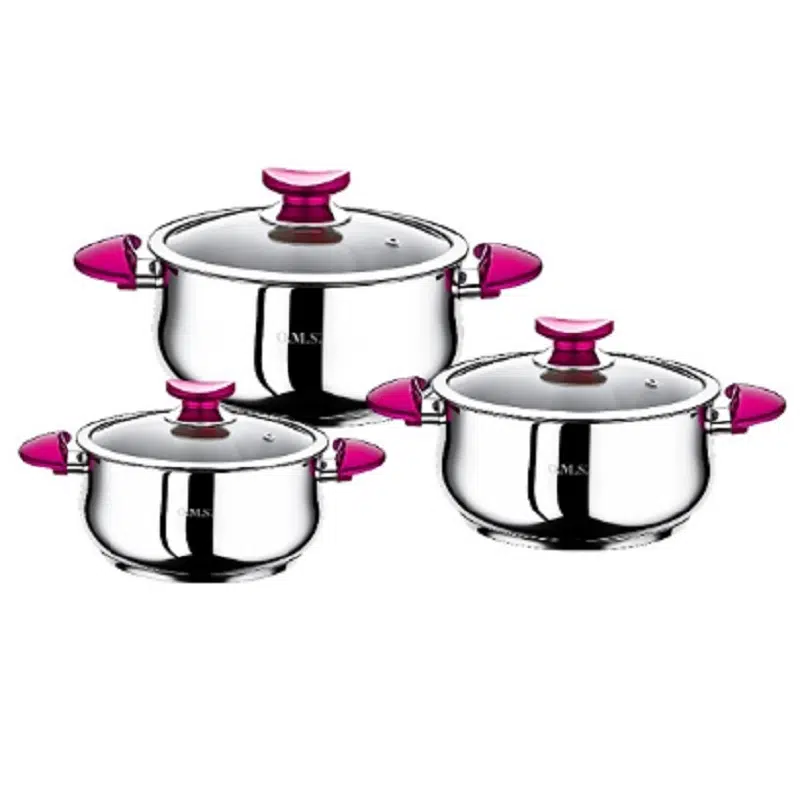 Oms 6 Parça Güveç Çelik Tencere Seti 1033 Mor