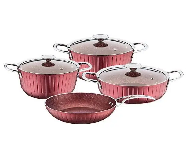 Oms 7 Parça Colonna Granit Tencere Seti 3518 Bordo