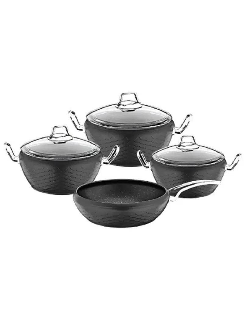 Oms 7 Parça Mermaid Granit Tencere Set 3058 Antrasit Platin