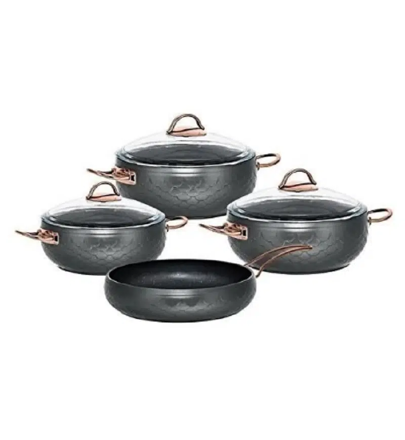 Oms Espela Antrasit 7 Parça Granit Tencere Seti 3544