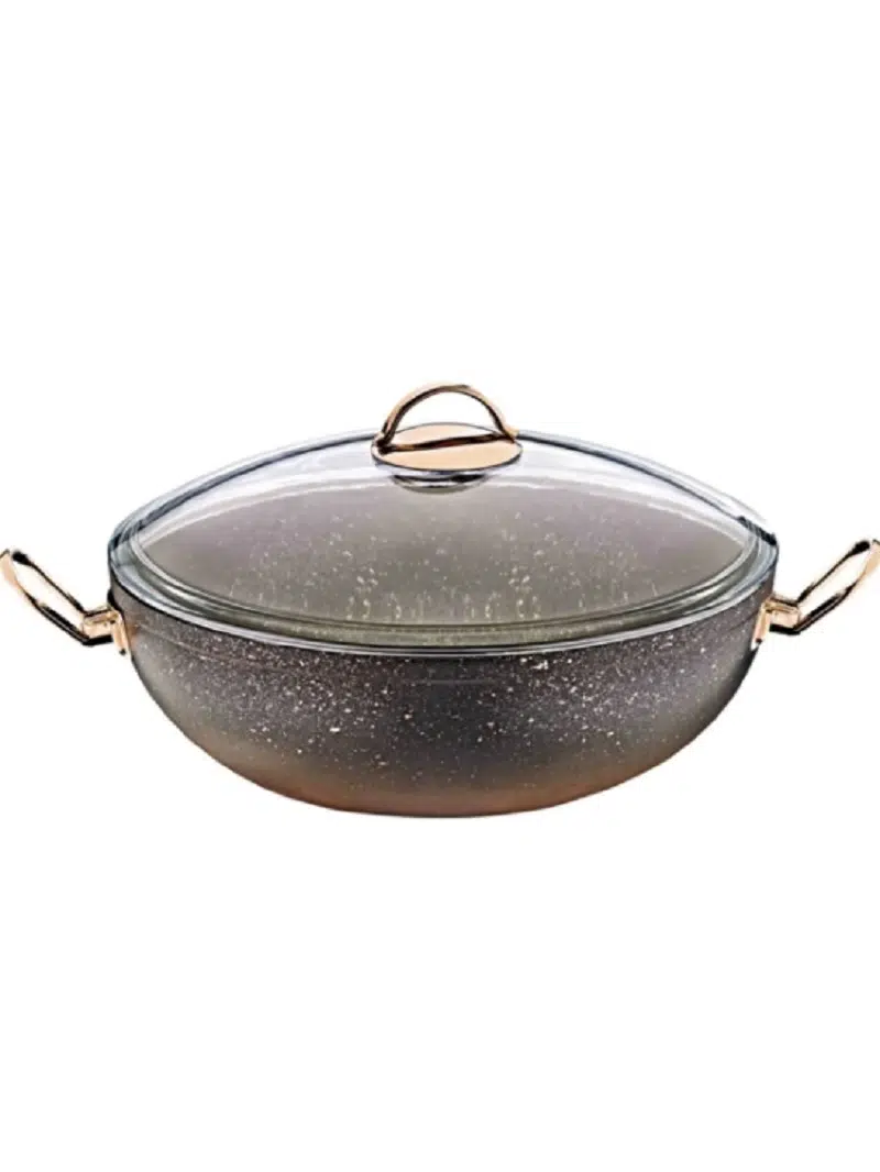 Oms Granit 28X10 Cm Wok Tava Kapaklı 3275 Gold