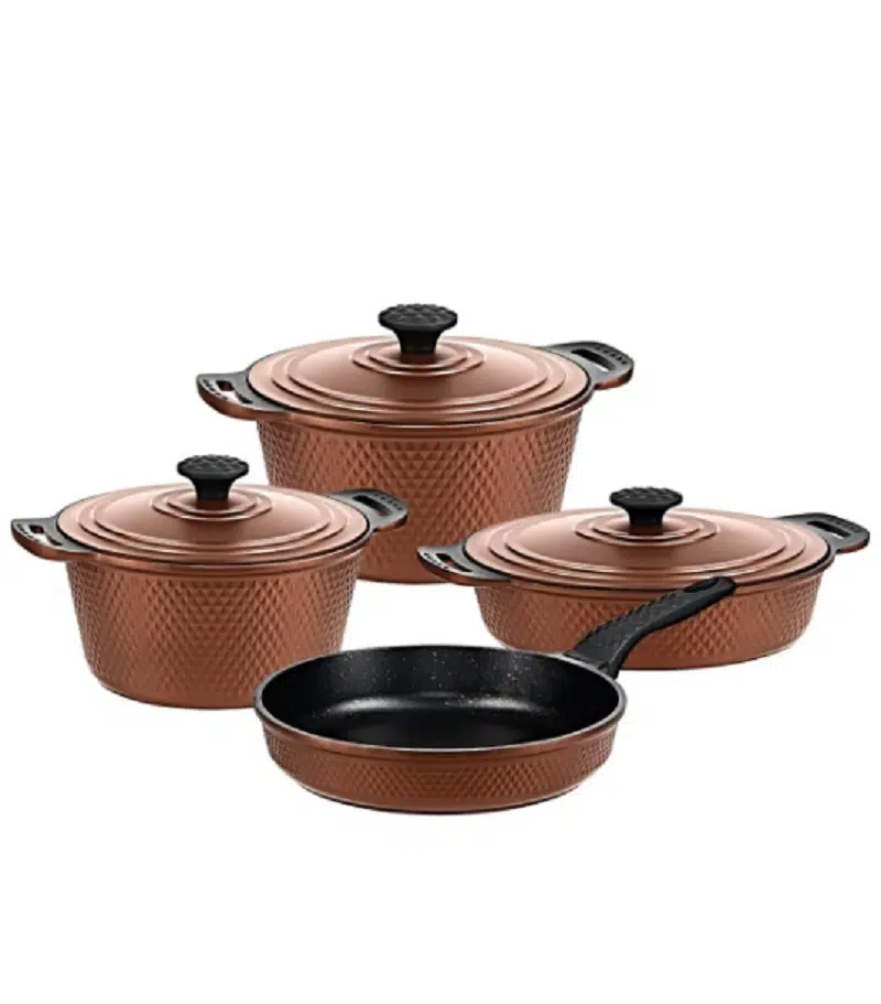 Oms Triana 7 Parça Granit Tencere Seti Bronz 3536