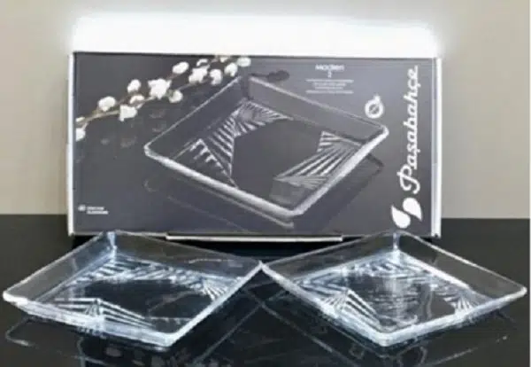 Paşabahçe Madlen 2 li Cam Tatlı Tabağı 68317