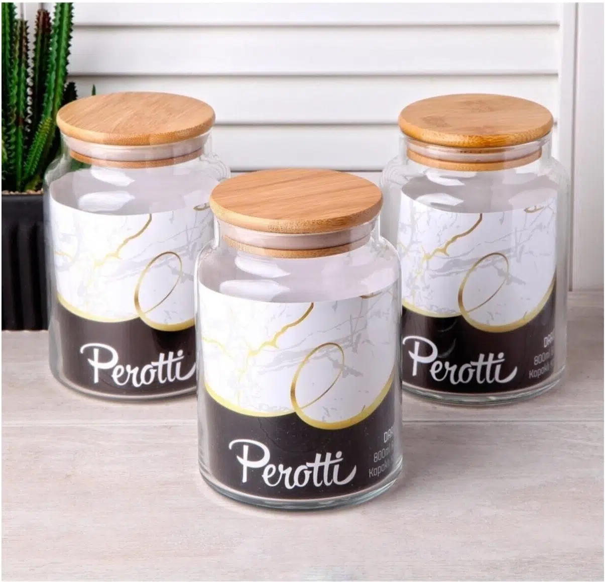 Perotti Dario Bambu Kapaklı 0.80 Lt Kavanoz 10517