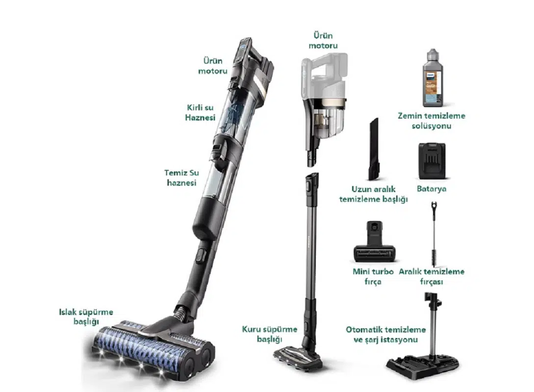 Philips AquaTrio Islak&Kuru Kablosuz Dikey Süpürge XW9463-11