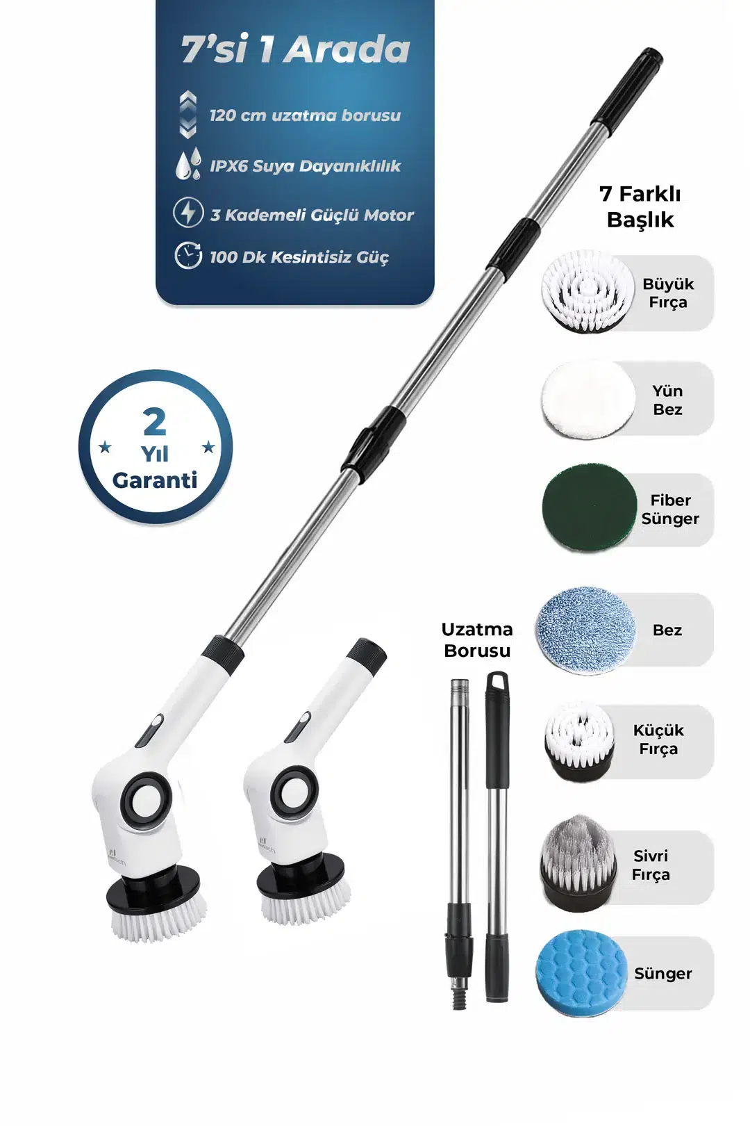 Pirantech Şarjlı Temizlik Fırçası EF-17