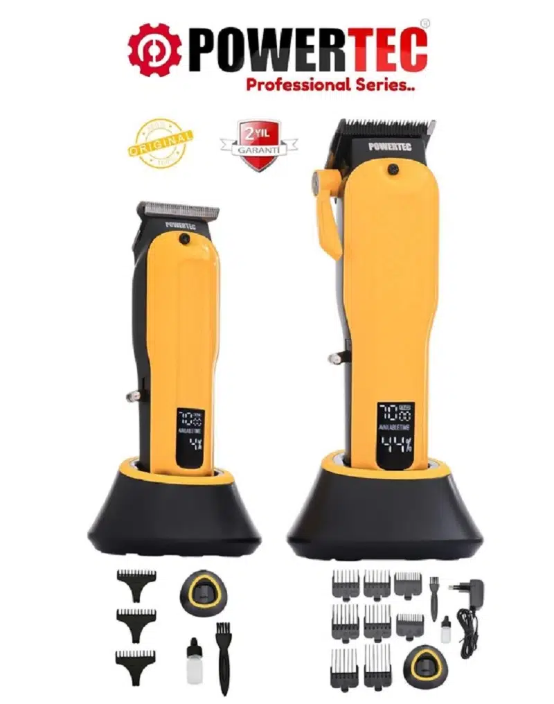 Powertec TR-4400 Saç-Sakal-Ense-Vücut Tıraş Makinesi 2'li Set