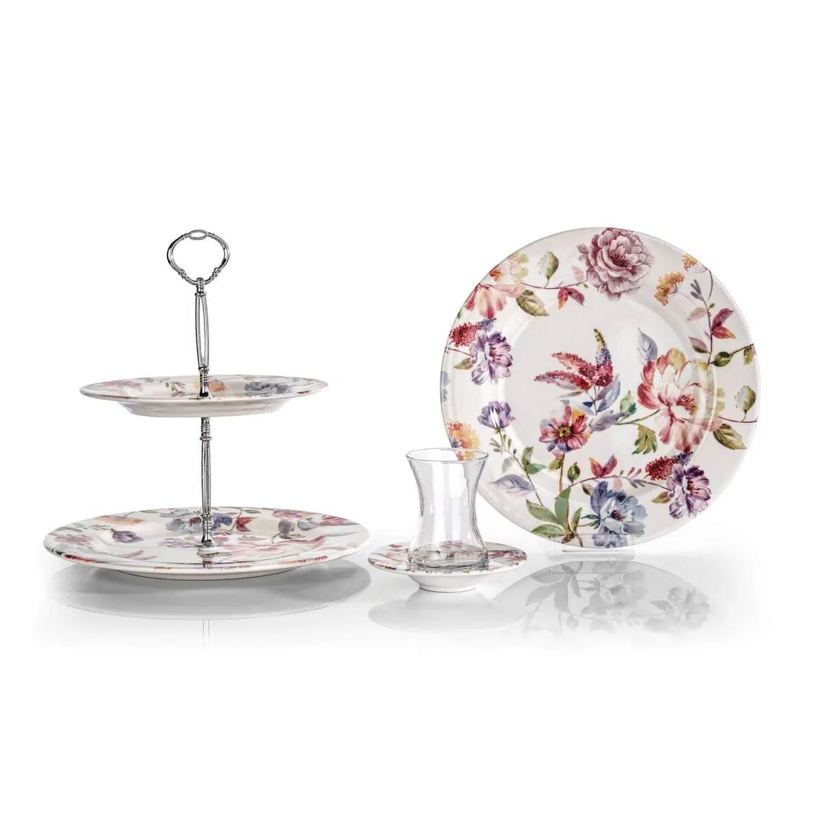 Schafer Glory 19 Parça Pasta Servis Set Çiçekli