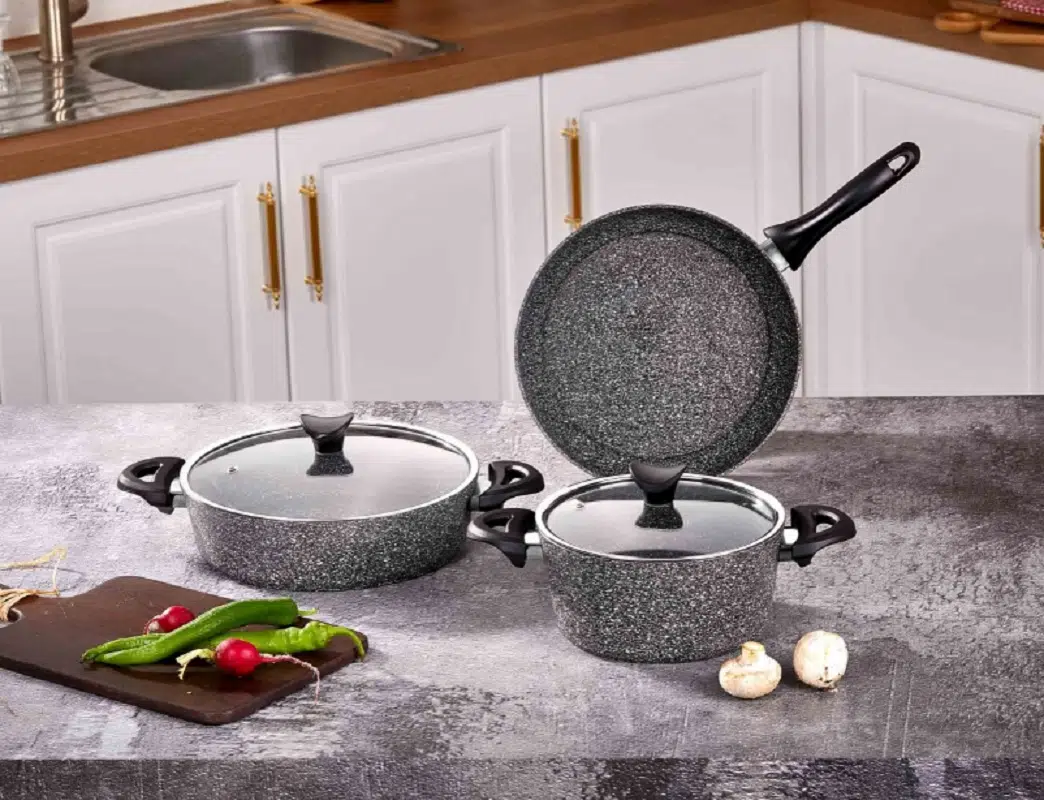 Taç Ekonomik Granit Tencere Takımı 5 Prc Gri 3669